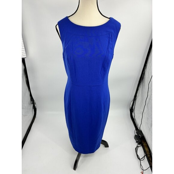 Marc New York Womens Size 8 Blue Sleeveless Sheath Dress Knee Length Career - Picture 1 of 6